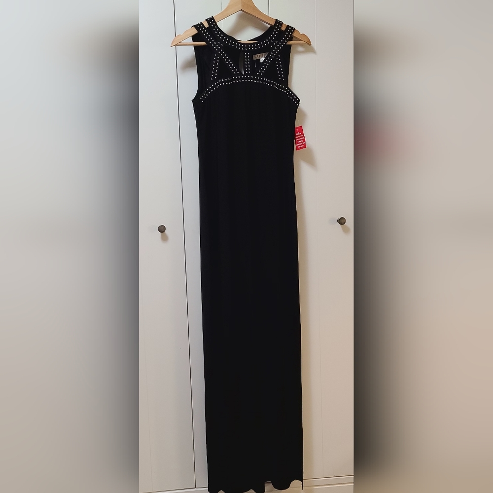 prom's black dress silver stretchy dress